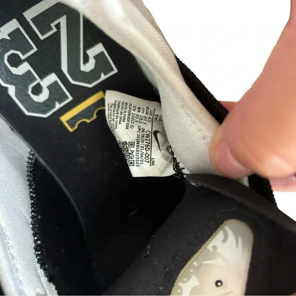 Nike Lebron 18 gs Basketball Shoes Black White Gum Size 5.5Y or 7.5W